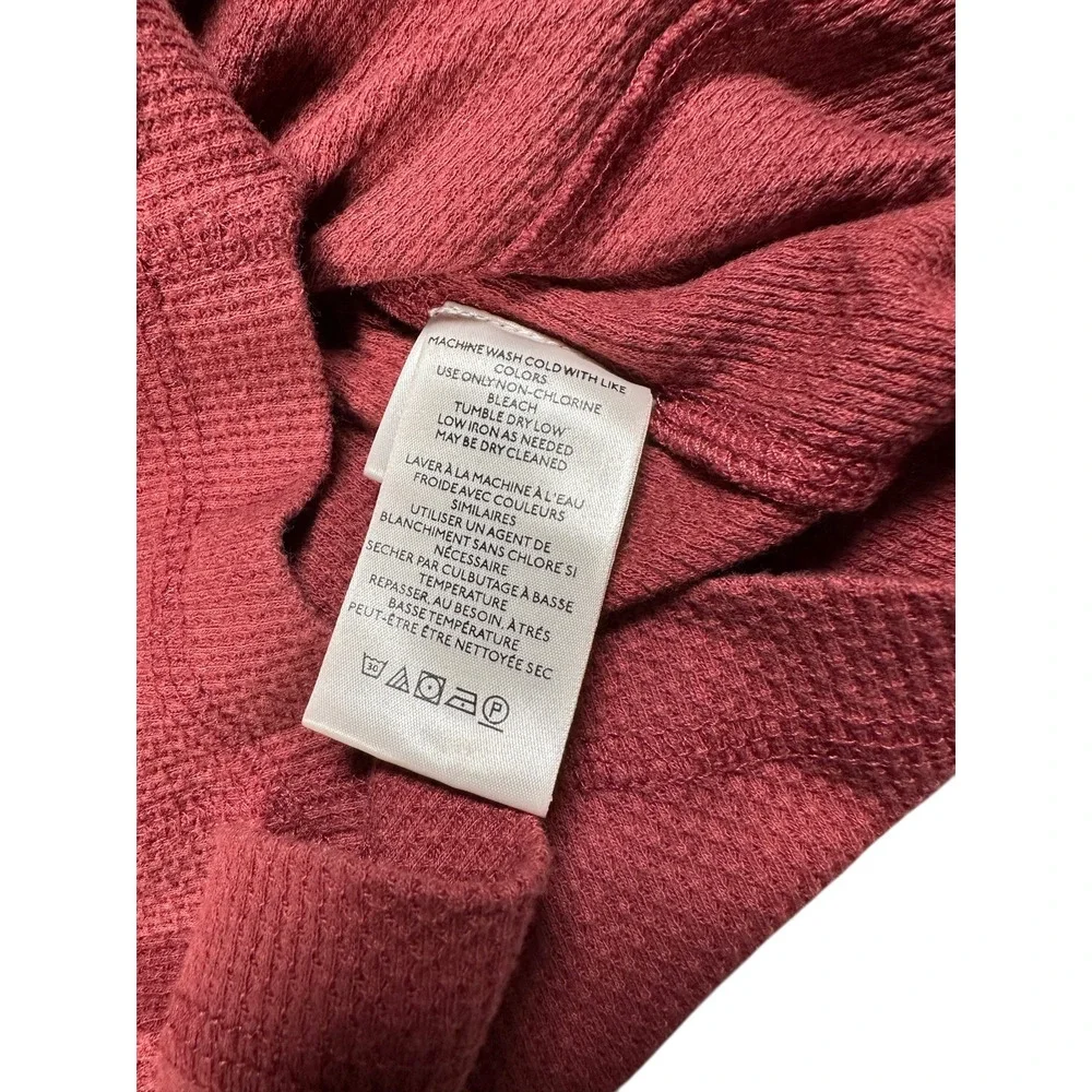Free People A Litte Unruly Thermal Top L Studded Square Neck Red Boho Grunge